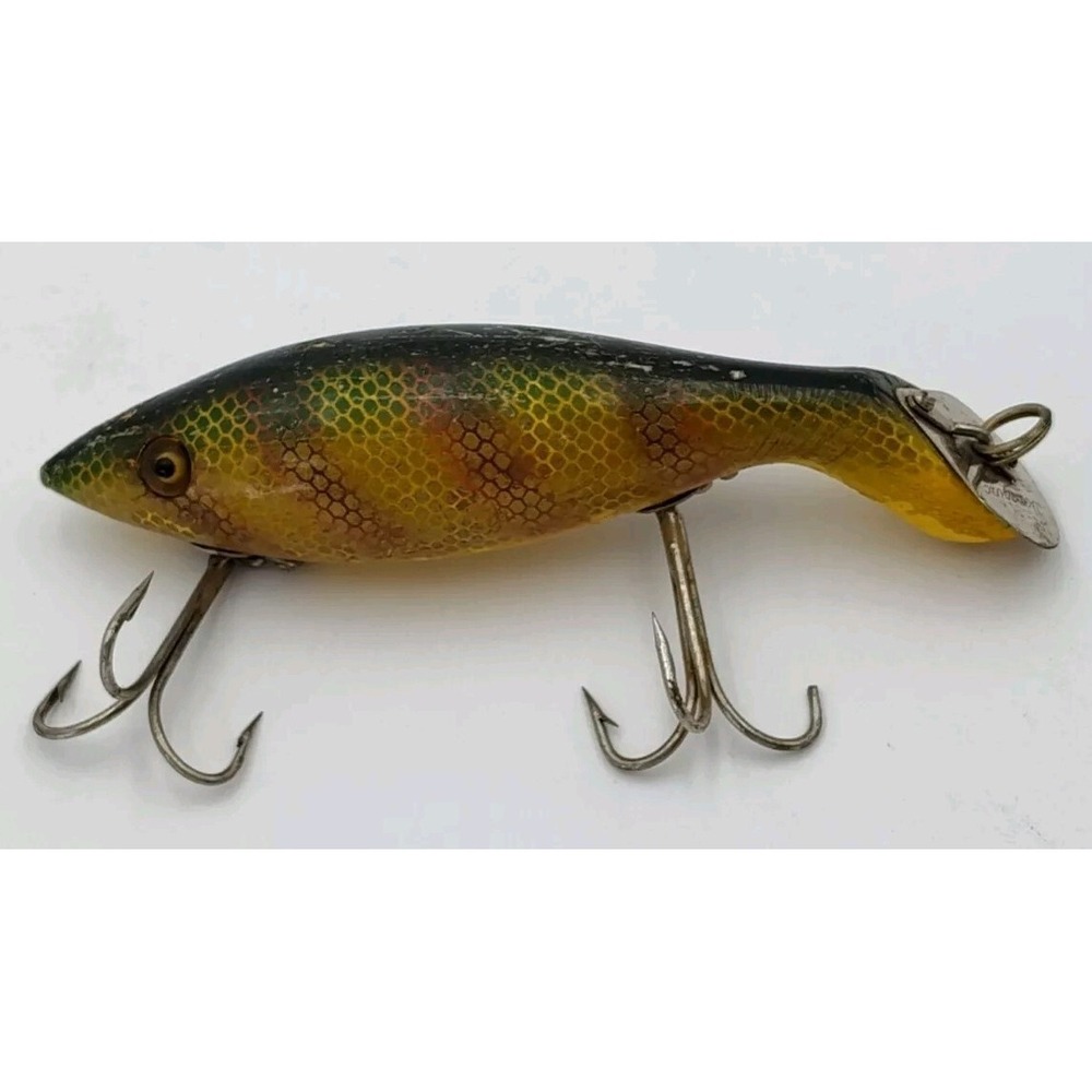 1915-29 HEDDON DOWAGIAC Lure TAD POLLY WOOD GLASS EYES ANTQ VTG RARE BR8.0PA2162